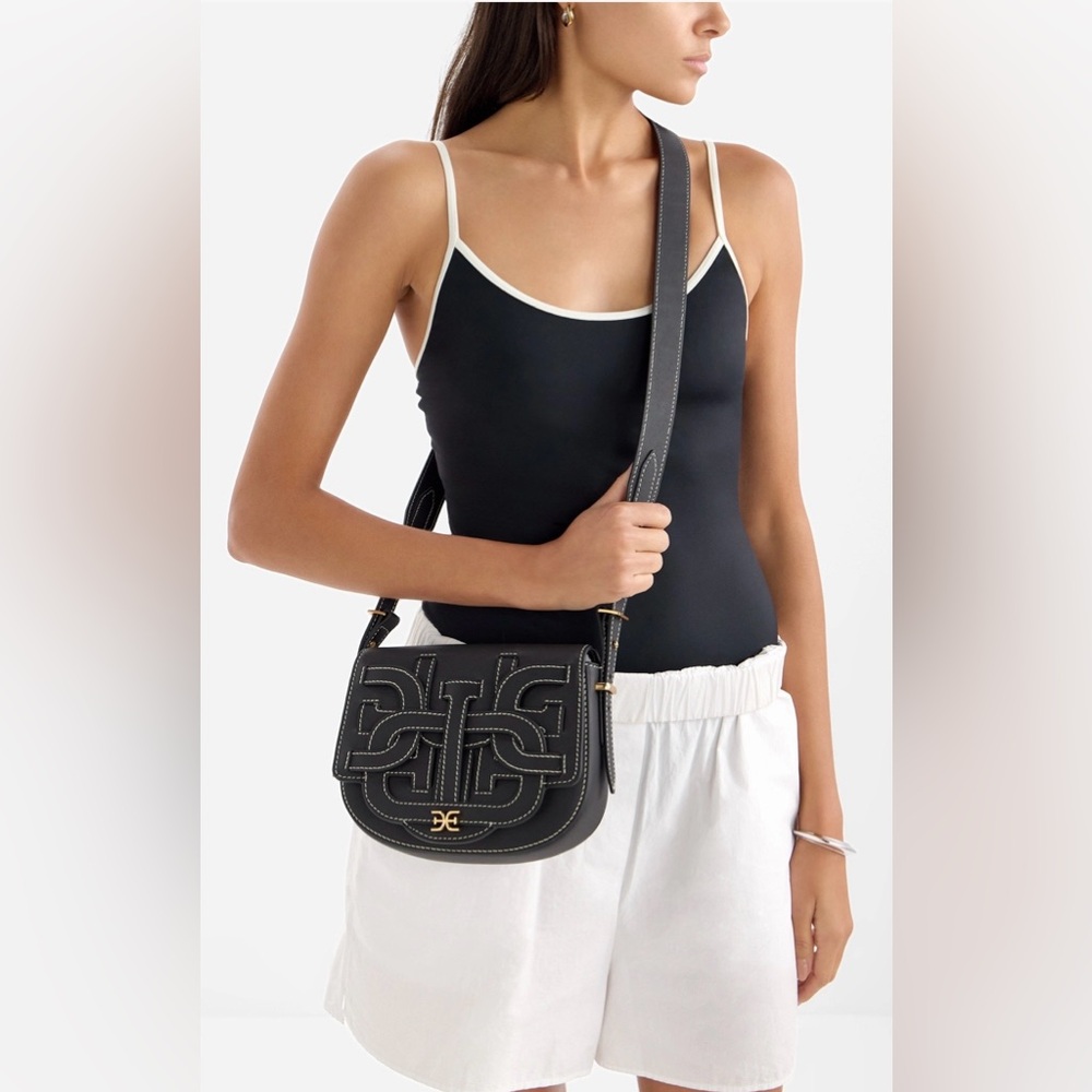 Sam Edelman HBSE-125-0051–26 Black Crossbody. Cowhide Leather With Duster Bag